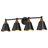 30" 4-Light Vanity Light with Hammered Metal Shade and Faux Wood Grain-1216623877