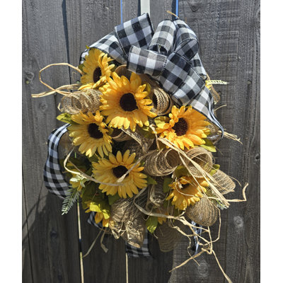 Sunflower And Raffia Wreath