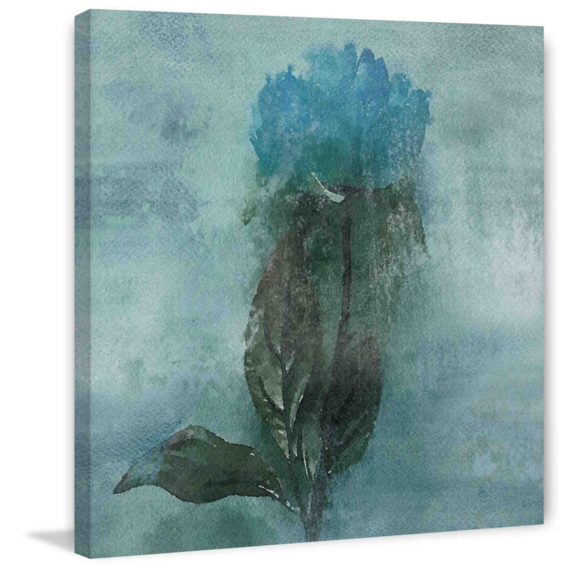24" x 24" Blue Floral Canvas Print