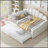 Full Size Upholstery Daybed Frame with Shell Shaped Backrest and Trundle, Perfect for Guest Rooms and Small Spaces-1529998448
