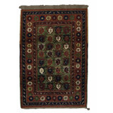 Seychour Wool Oriental Area Rug in Green/Red