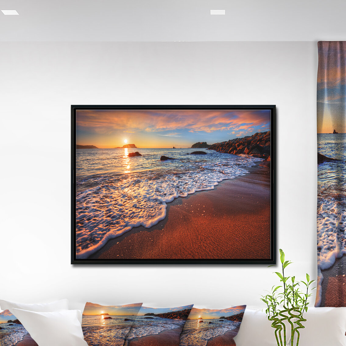 Highland Dunes Stunning Ocean Beach at Sunset - Photograph Print on ...