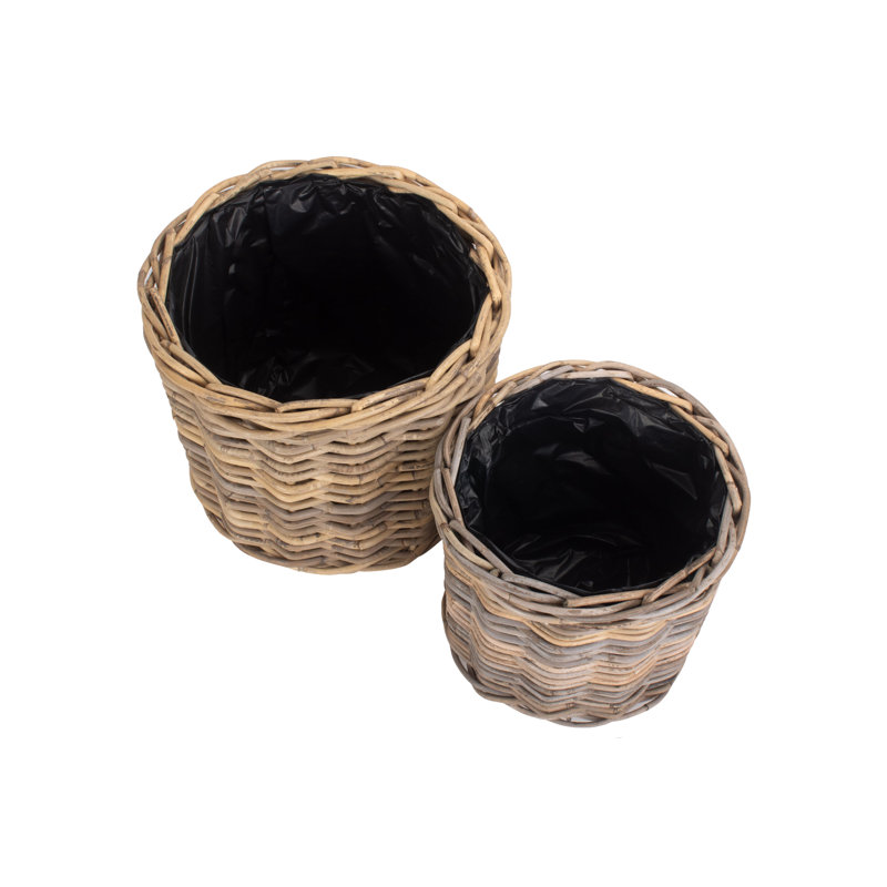 Rattan 2 Piece Planter Basket Set