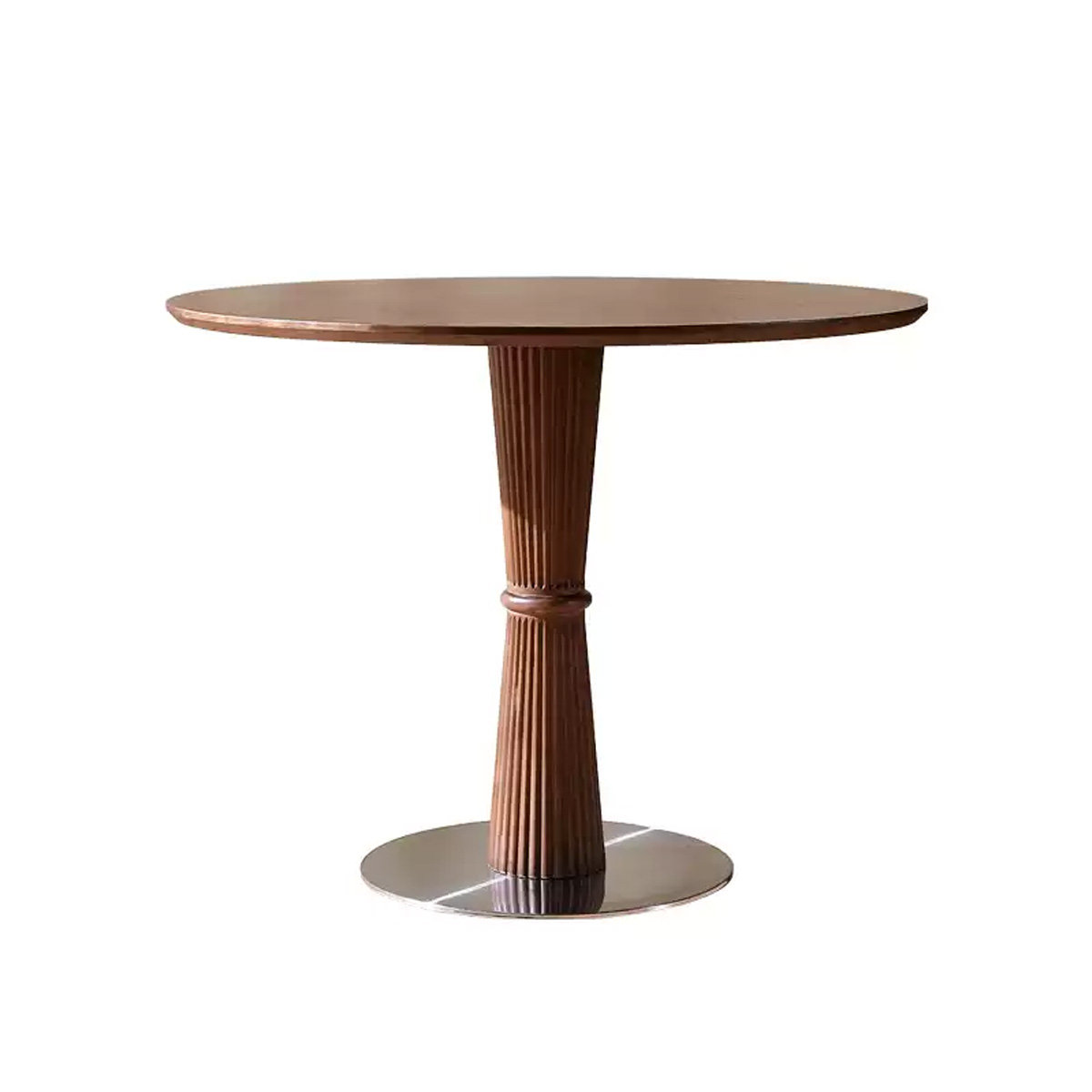 Corrigan Studio Walnut Round Solid Wood Dining table - Wayfair Canada