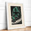 Green Bear Snarl Retro - Framed Print-238979157-238979178