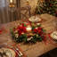 Couronne de Noël pré-illuminée de 61 cm de diamètre avec ornements rouges et dorés
