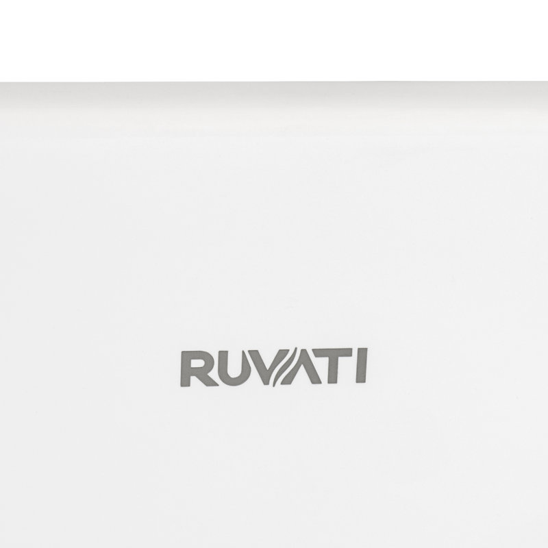 Ruvati 30-inch Fireclay Modern Farmhouse Kitchen Sink Single Bowl, Black/White