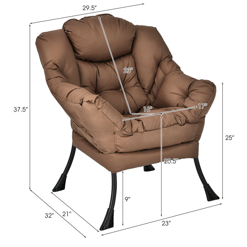 Fauteuil à oreilles capitonné de 29,5 po de large Khloeann