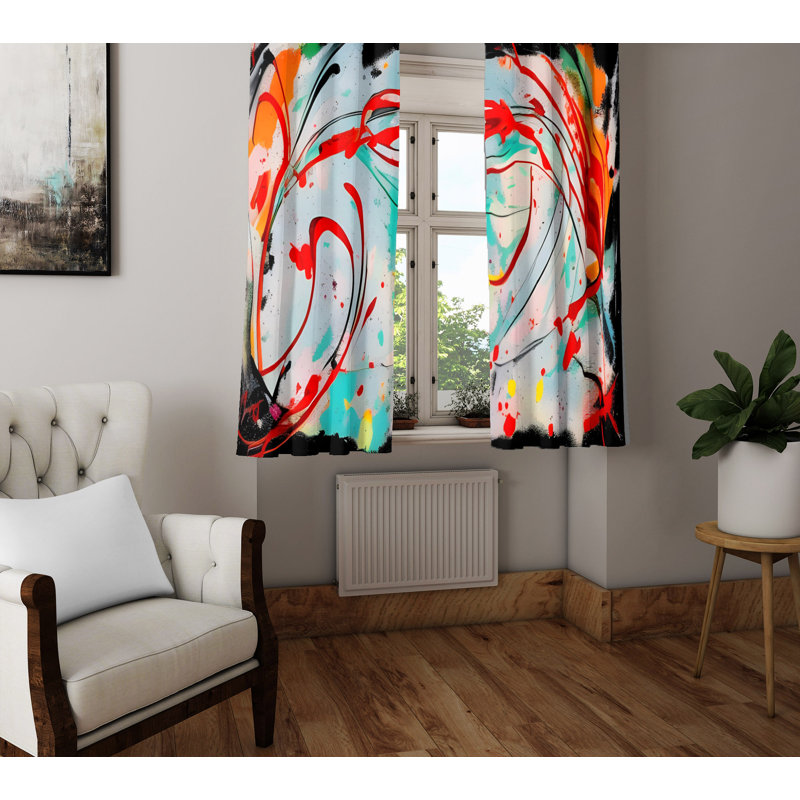 Paire de rideaux semi-transparents en polyester Dezmon, L 40 po x L 82 po