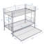 Lit superposé simple au-dessus d'un lit simple avec lit gigogne en métal argenté, structure en acier robuste, limite de poids de 250/350/350 lb, aucun sommier nécessaire, assemblage facile avec instructions / outils, conception moderne peu encombrante pour la chambre des enfants-1639201689