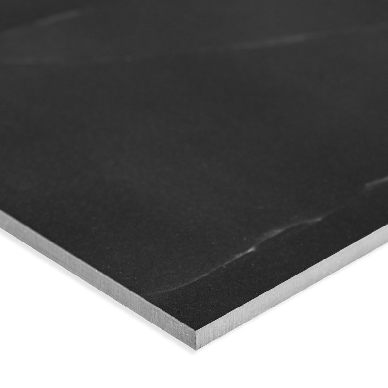 Palazza 24 in. x 48 in. Matte Porcelain Marble Look Floor and Wall Tile, Auralis Black