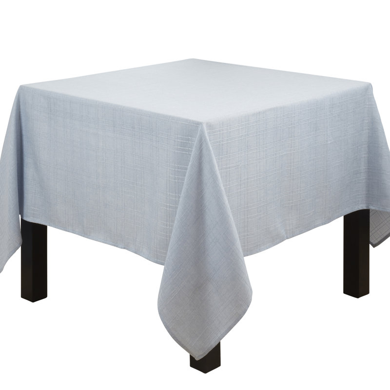Classic Stitched Plaid Tablecloth, Blue, 70" Square