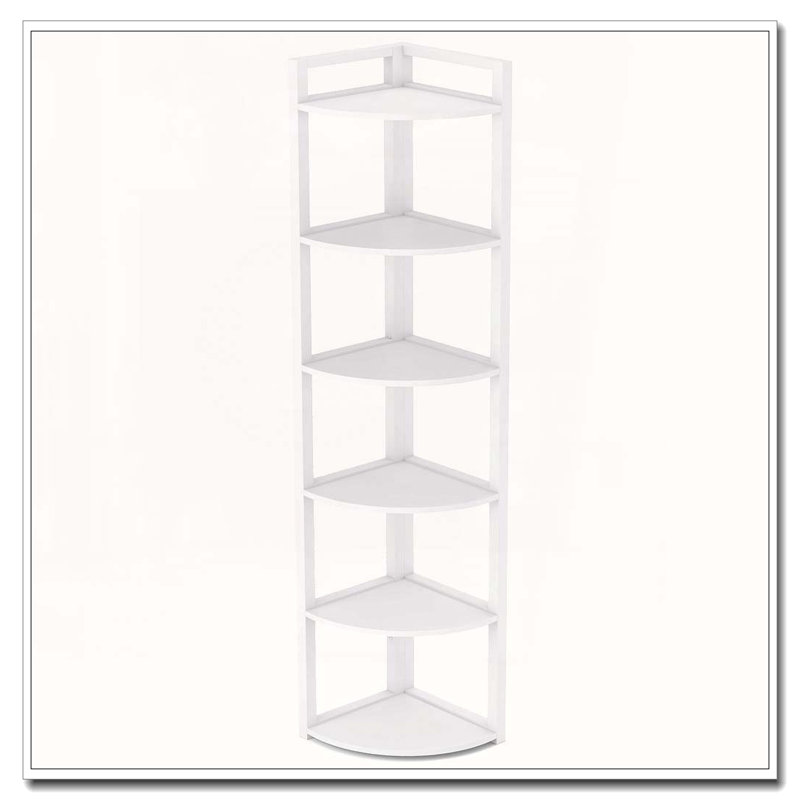 Étagère de coin 70,87 "à 6 niveaux pour salon et bureau