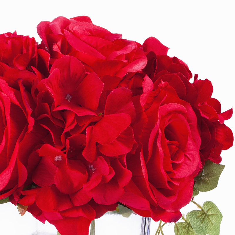 Silk Arrangement in Vase, Red