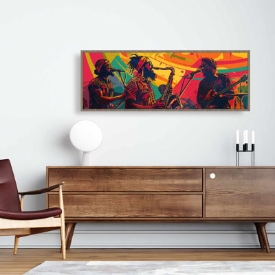 «Jam», art sur toile encadré orange | Accent élégant