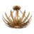 Marliyah 18-In W Heritage Gold Semi Flush Mount Ceiling Light Fxiture With Leaf Motif