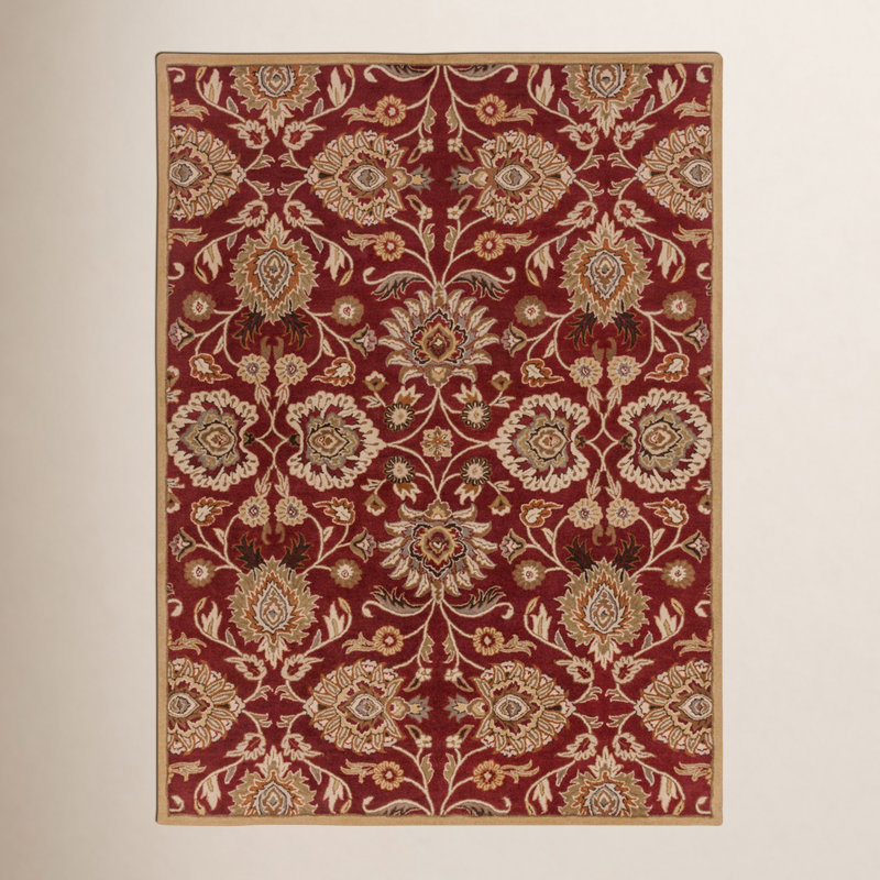 Tapis bourgogne en laine touffeté à la main Arden, Rectangle de 10 pi x 14 pi