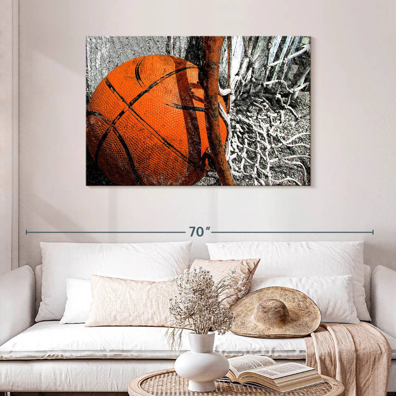 Ballon de basketball orange Sirci, H 30 po x l 45 po