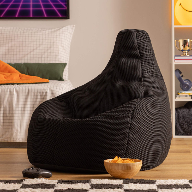 Bean Bag Bazaar Gaming Performance Mesh Recliner Bean Bag, Black