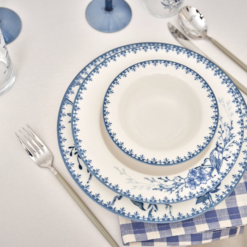 Bol à soupe en porcelaine Bleu Blanc