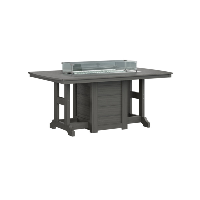 Table de salle à manger avec foyer 72 po Berlin Gardens Garden Classic, H 30,87 po x l 44 po x P 72 po, Gris côtier