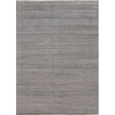 Hand-Knotted Wool/Silk Gray Area Rug