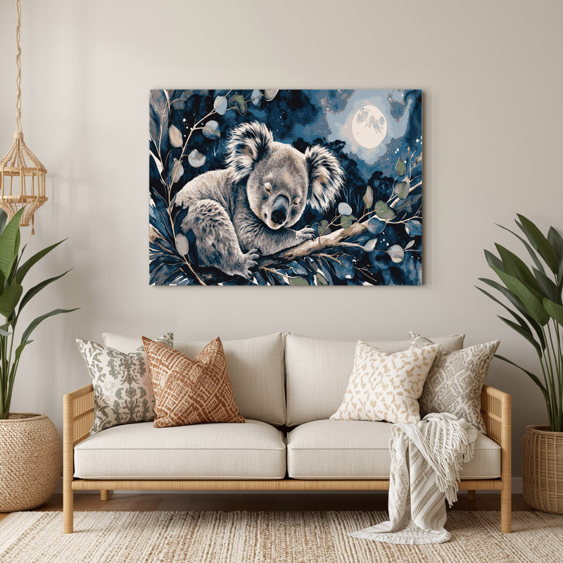 Faune, art mural gris Koala, H 20 po x l 30 po
