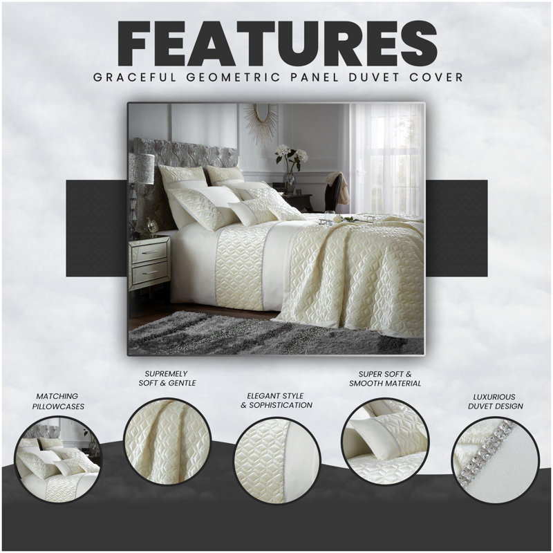 Polyester Solid Colour Duvet Cover with Pillowcases, Single Duvet Cover + 1 Standard Pillowcase, Cream