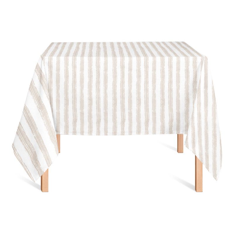 Striped Thanksgiving Polyester Tablecloth, 58" L x 58" W