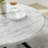 Traverse 50" Round Performance Artificial Marble Dining Table In Black White