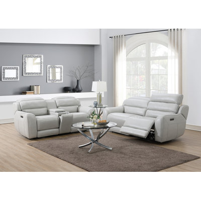 Willma Faux Leather, Water Resistant, Dual Power Reclining Sofa and Loveseat With Power Usb Charging