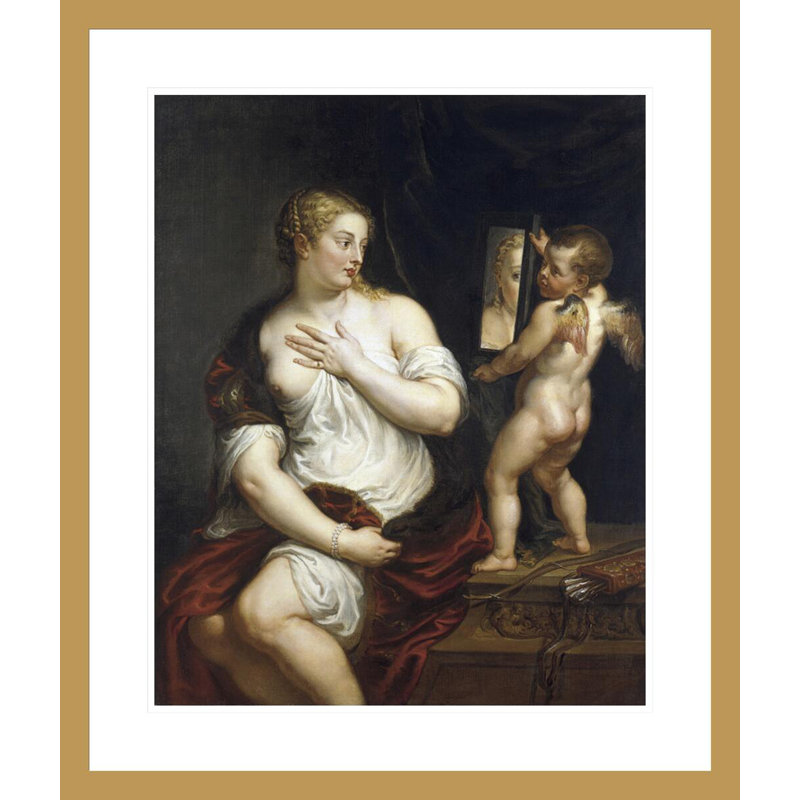 «Venus and Cupid» par Peter Paul Rubens, impression giclée encadrée, H 27,63 po x l 23,5 po
