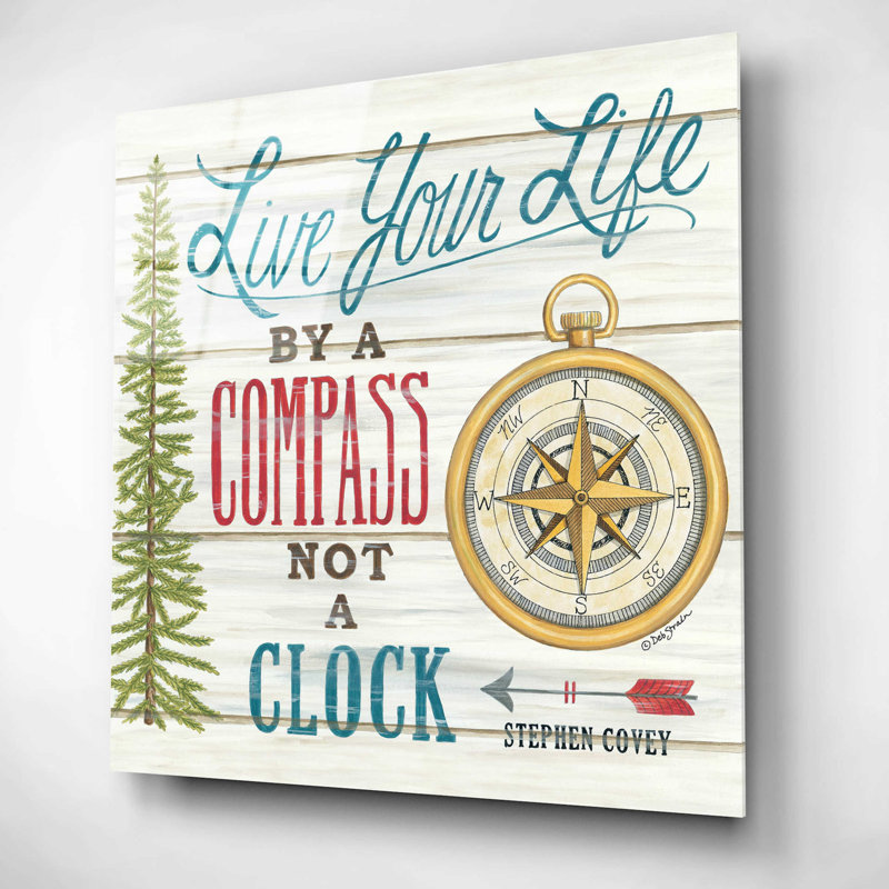 " Compass Not A Clock " by Deb Strain, 12" H x 12" W x 0.13" D