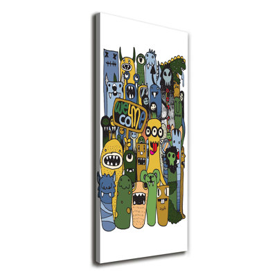 Crazy Monsters - Wrapped Canvas Print