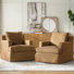 Isadoro 33" Wide Farmhouse Slipcovered Swivel Rocking Armchair With Down Blend Fill