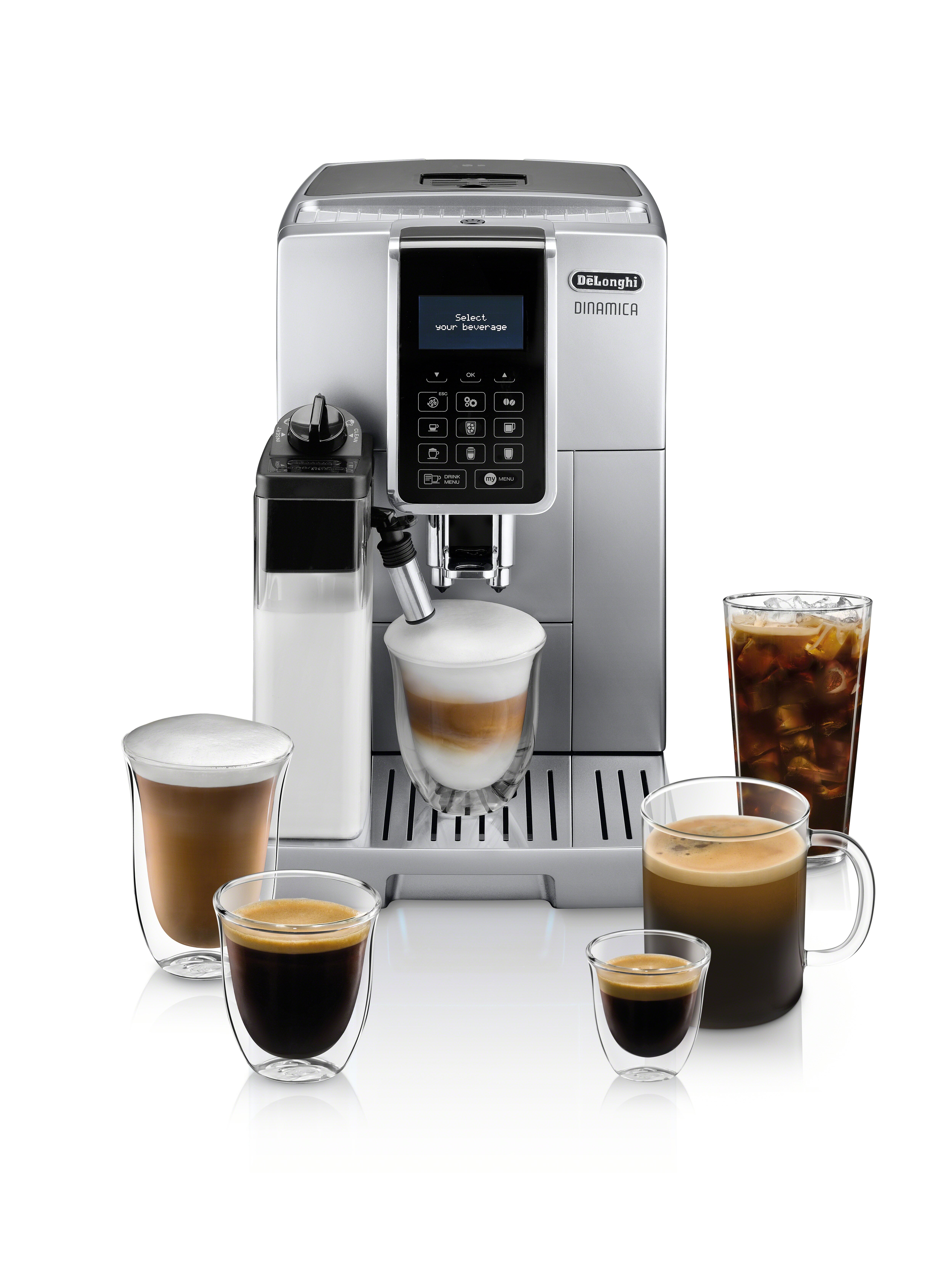 De'Longhi Dinamica with LatteCrema System and LCD Display, Silver & Reviews