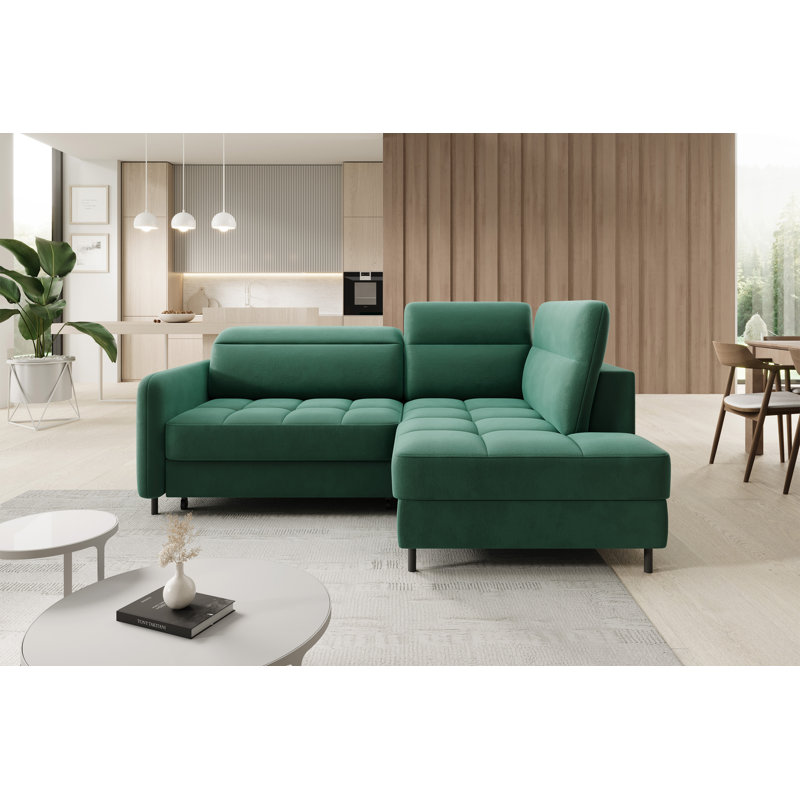 Bopha 3 Seater Sofa Bed, Right Hand Facing, Dark Green