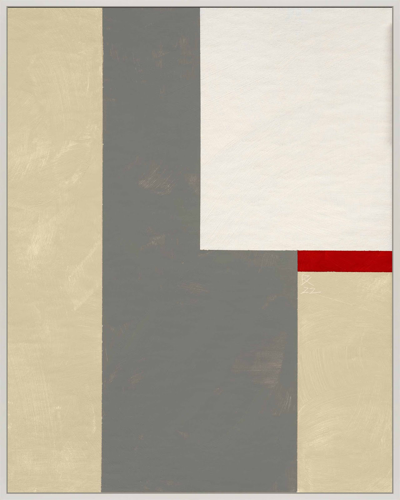 Slice of Red 2 Print by Robert Kamnatnik, 20" H x 16" W x 1.38" D, White Framed Canvas