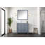 Meuble-lavabo gris foncé 36 po X P 22 po D, gauche décalé et plateau en marbre de culture-117978686