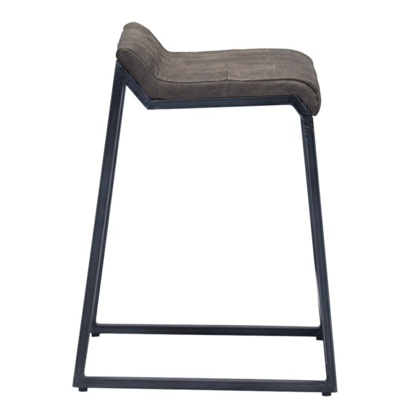 Upholstered Counter Stool with Metal Frame