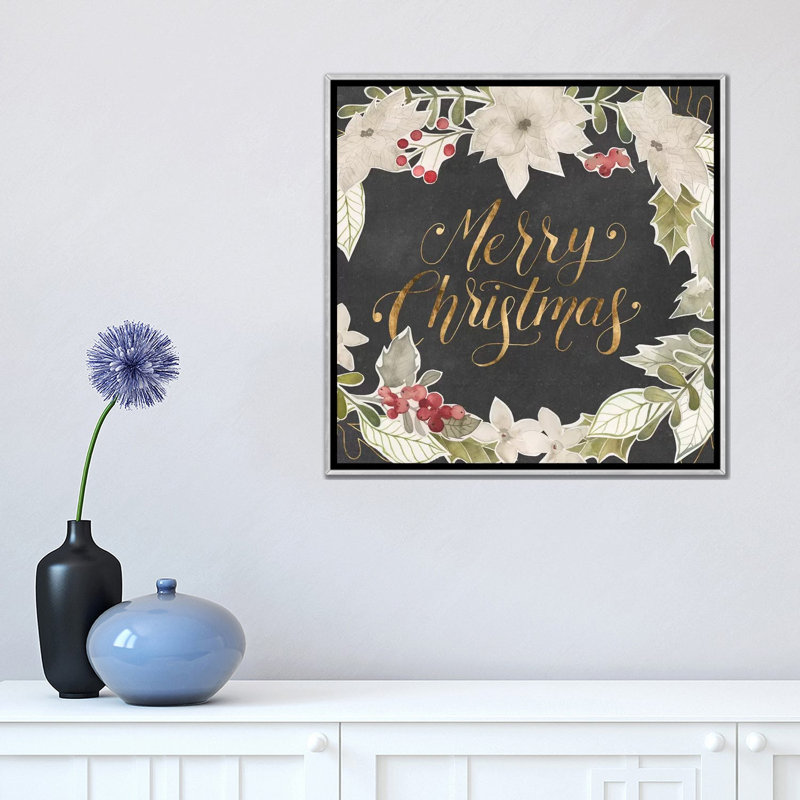 «Gilded Christmas Collection A» par Grace Popp - reproduction d'art textuel, Pas de tapis, H 18 po x l 18 po x 1,5 po