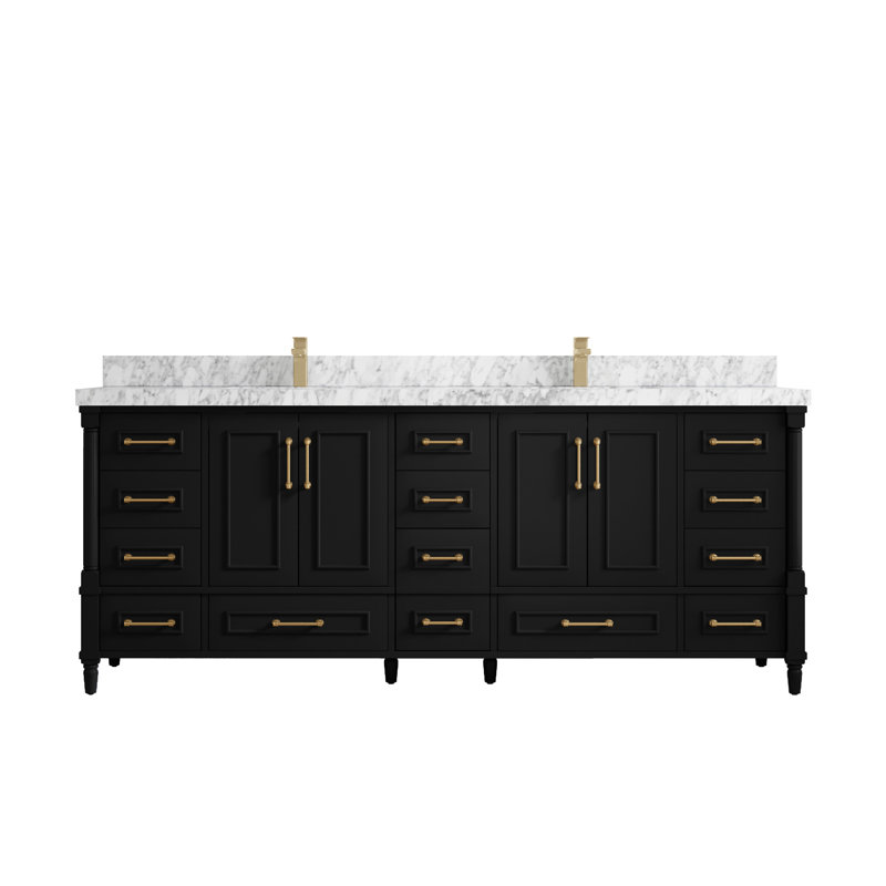Meuble-lavabo Aberdeen, Gris Piatra, Carrara Marble