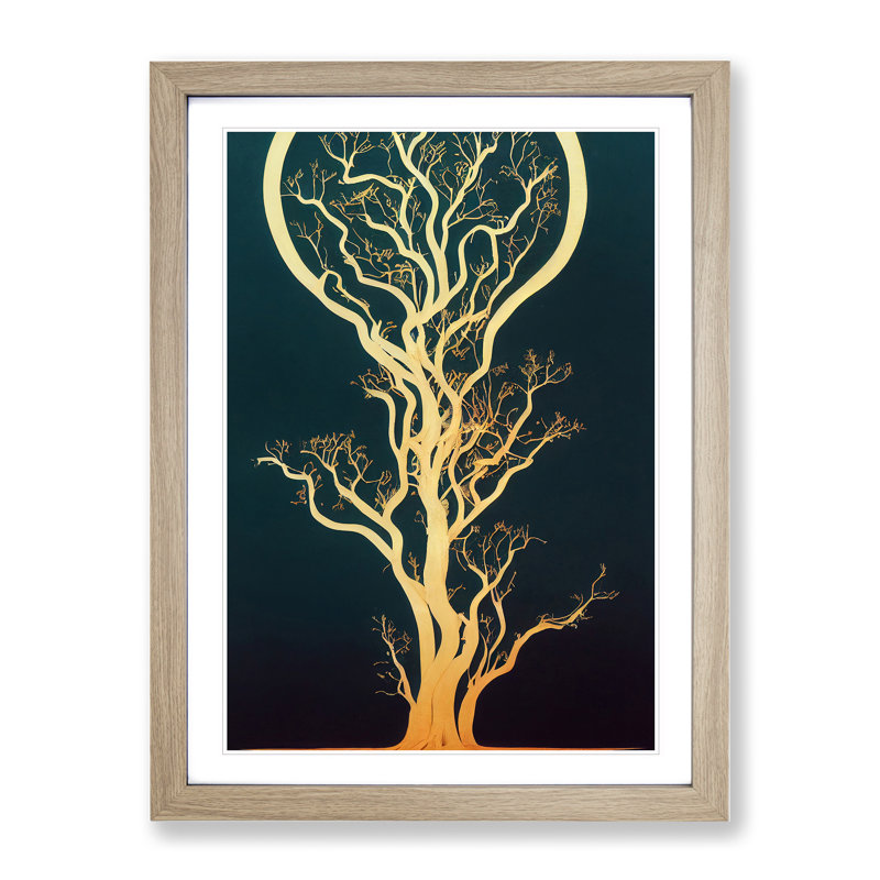 Classical Tree No.5 - Single Picture Frame Print, 64cm H x 46cm W x 2cm D, Oak
