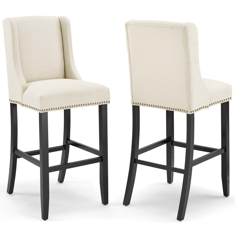 Tabouret de bar Modway Baron, Mélange de polyester beige, Tabouret de bar (siège d’une hauteur de 30,5 po), 2