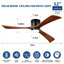 52 In. 3-blade Smart Indoor Flush Mount Ceiling Fan With Remote Control, Noiseless Reversible Dc Motor, Dimmable Led Light-20869164-20869167