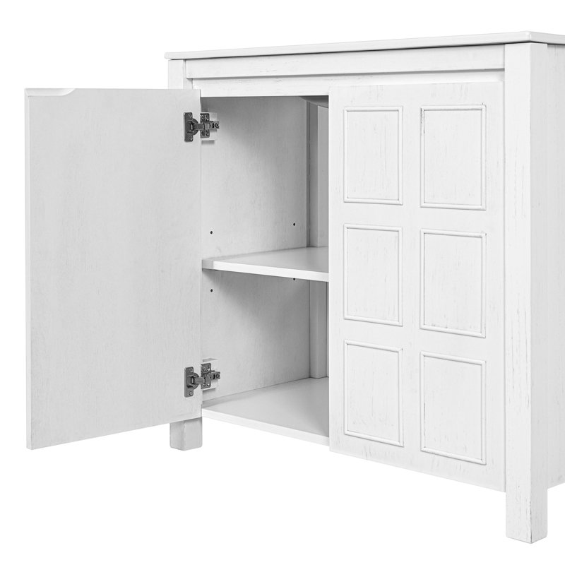 36" Bathroom Vanity with Ceramic Sink and Ample Storage Cabinet, White/White