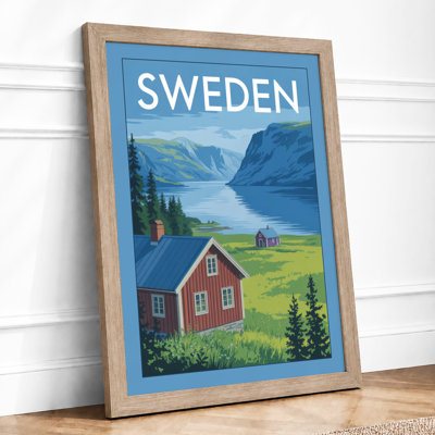 Postcard from Sweden Vintage - Framed Print