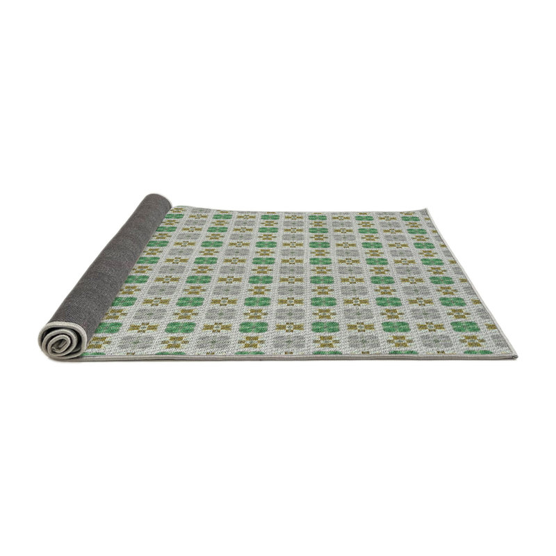 Tapis décoratif à motif floral vert Pisani, Rond 7 pi