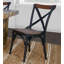 Chaise d'appoint brun chêne à dossier croisé Damara