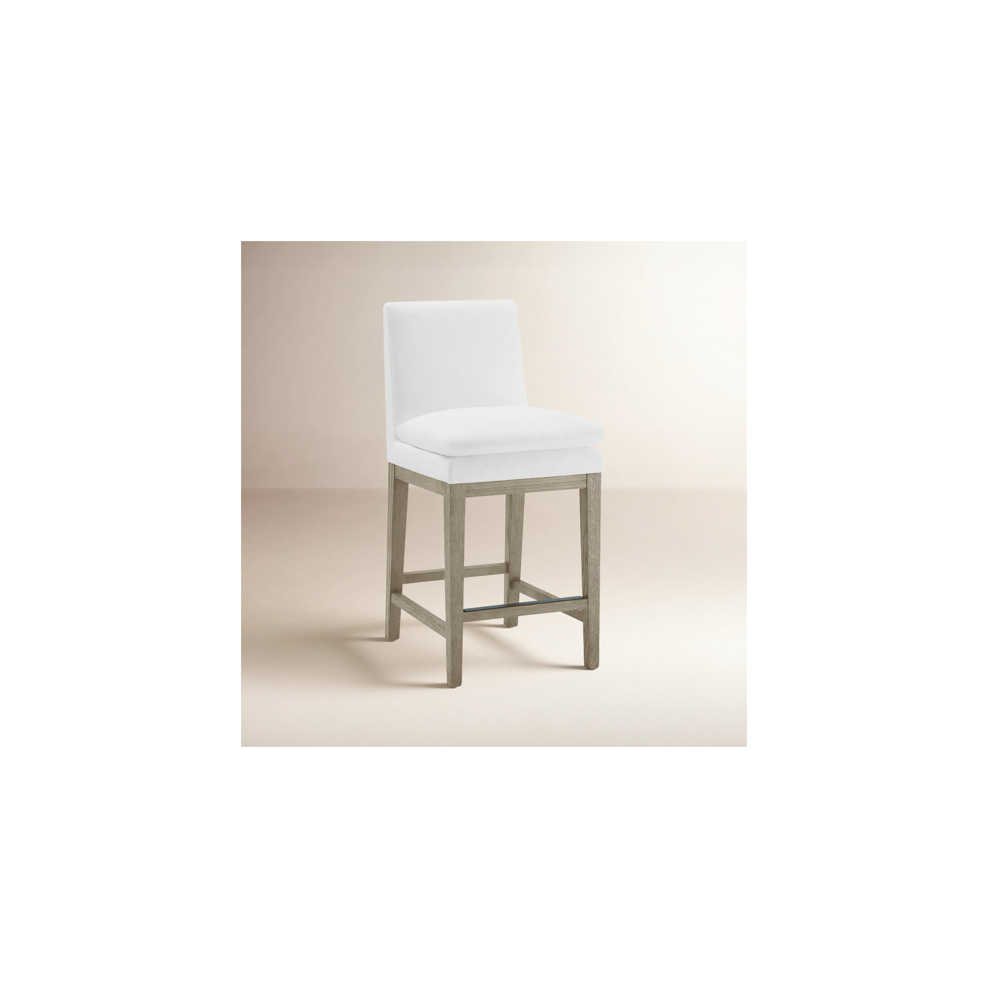 Bethea Upholstered Counter Stool, Prestige Pearl Tweed, Graywash